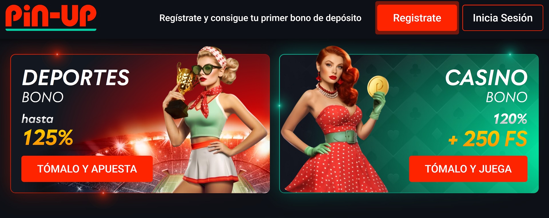 Página de inicio de Pin-Up Casino para jugadores de México